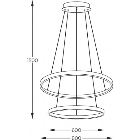 Lampa wisząca okrągła podwójna Breno LED 80cm czarna Zumaline