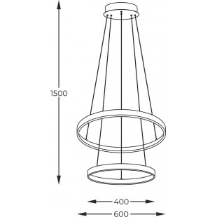 Lampa wisząca okrągła podwójna Breno LED 60cm czarna Zumaline