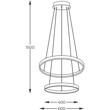 Lampa wisząca okrągła podwójna Breno LED 60cm złota Zumaline