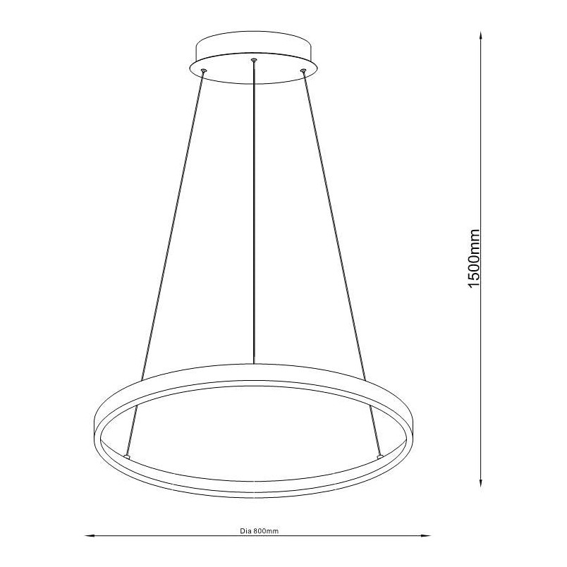 Lampa wisząca okrągła nowoczesna Breno LED 80cm czarna Zumaline