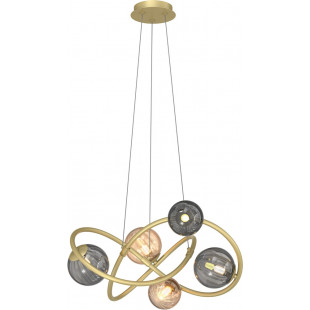 Lampa wisząca szklana modern glamour Arlon 60cm złoty / bursztynowy / szary Zumaline