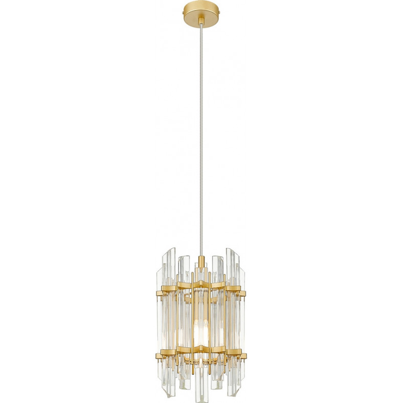 Lampa wisząca szklana hampton Alexandria 19cm transparentny / złoty Zumaline
