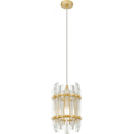 Lampa wisząca szklana hampton Alexandria 19cm transparentny / złoty Zumaline