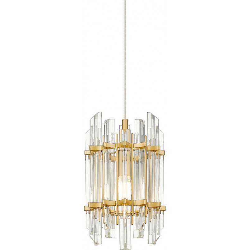 Lampa wisząca szklana hampton Alexandria 19cm transparentny / złoty Zumaline