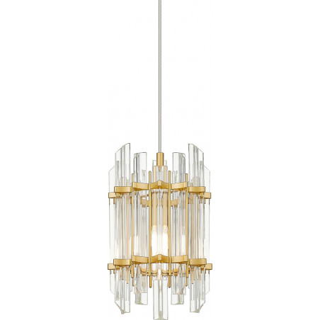 Lampa wisząca szklana hampton Alexandria 19cm transparentny / złoty Zumaline