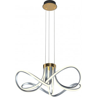 Lampa wisząca nowoczesna Abro 60cm czarny / szary / francuskie złoto Zumaline
