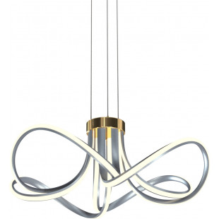 Lampa wisząca nowoczesna Abro 60cm czarny / szary / francuskie złoto Zumaline
