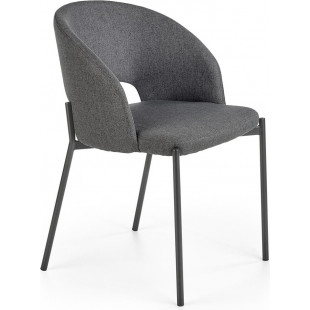 Krzesło tapicerowane "muszelka" z podłokietnikami K373 popiel Halmar
