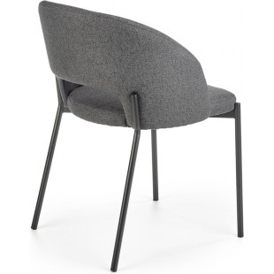 Krzesło tapicerowane "muszelka" z podłokietnikami K373 popiel Halmar