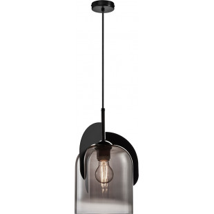 Lampa wisząca szklana designerska Boshi 19cm szkło dymione / czarny Nordlux