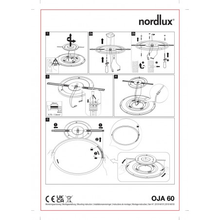 Plafon minimalistyczny Oja Smart LED 60cm czarny Nordlux