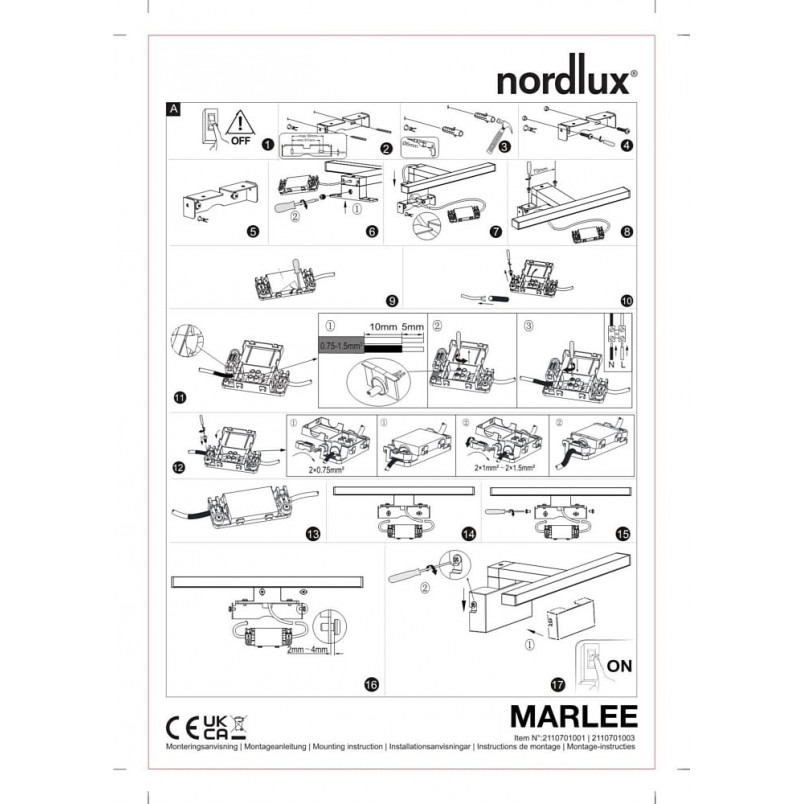 Kinkiet łazienkowy podłużny Marlee LED 50cm 3000K czarny Nordlux