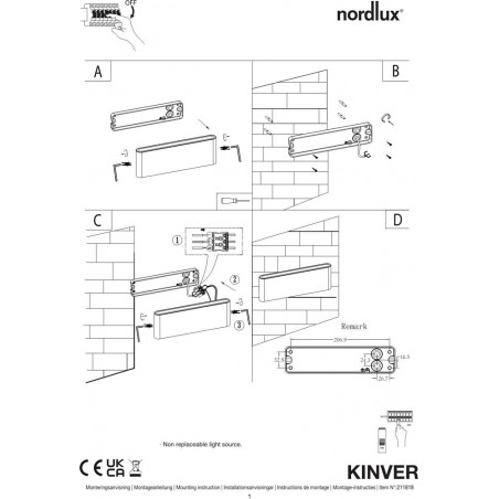 Kinkiet zewnętrzny elewacyjny Kinver LED 26cm biały Nordlux