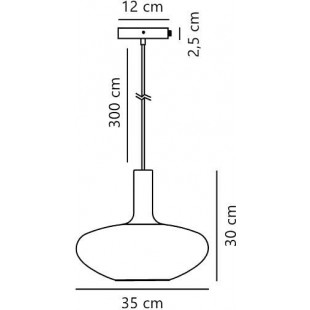 Lampa wisząca szklana Alton 35cm opal / mosiądz Nordlux