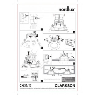 Zestaw 3 sztuk lamp spot podtynkowych Clarkson LED biały Nordlux