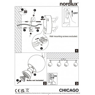 Reflektor sufitowy Chicago IV stal szczotkowana Nordlux