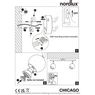 Reflektor sufitowy Chicago II stal szczotkowana Nordlux