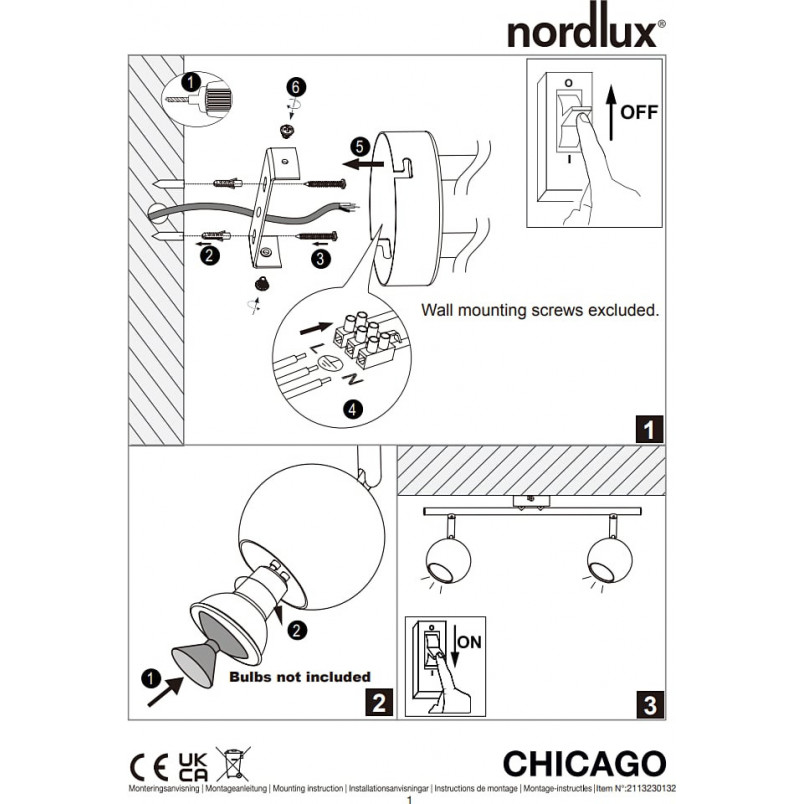 Reflektor sufitowy Chicago II stal szczotkowana Nordlux