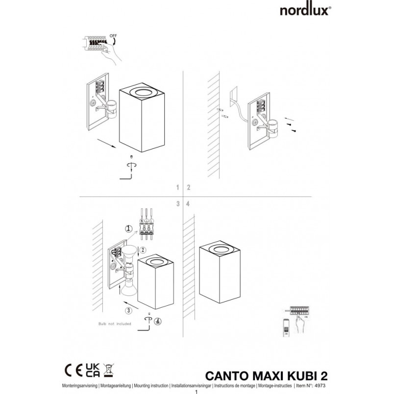 Kinkiet zewnętrzny Canto Maxi Kubi 2 galwanizowany Nordlux