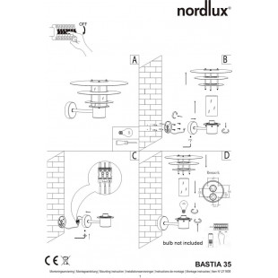 Kinkiet zewnętrzny latarnia Bastia 35cm czarny Nordlux
