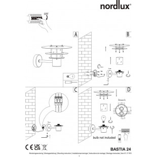 Kinkiet zewnętrzny latarnia Bastia 24cm stal galwanizowana Nordlux