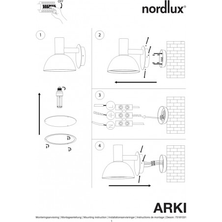 Kinkiet zewnętrzny Arki 20cm stal galwanizowana Nordlux
