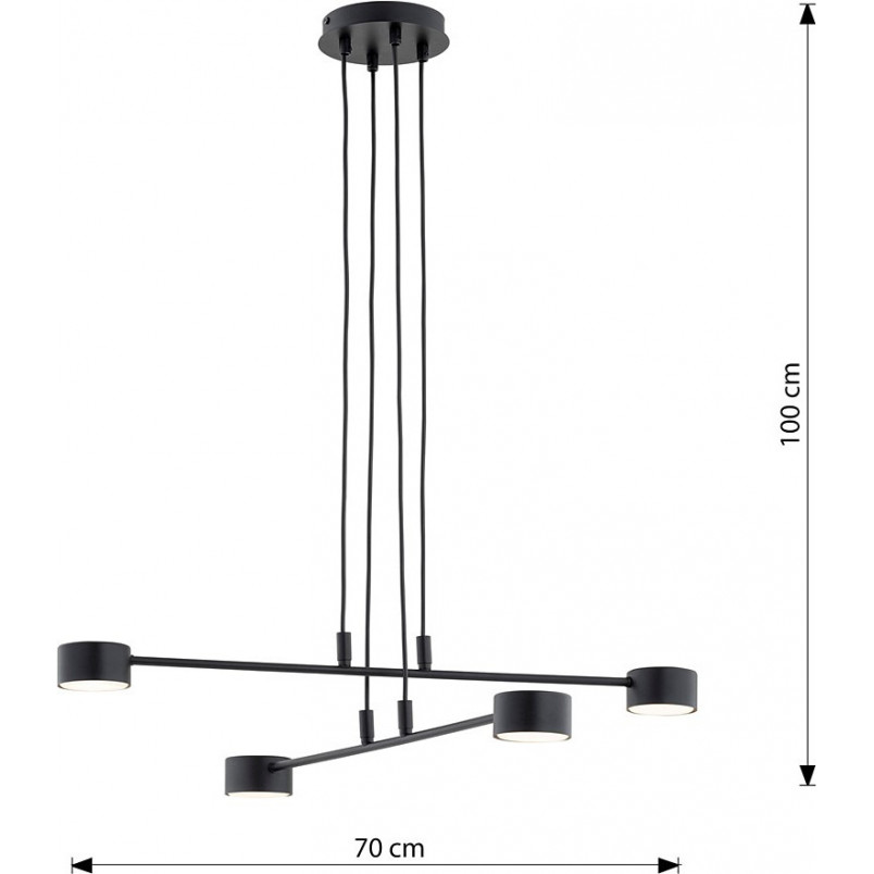 Lampa wisząca 4 punktowa Modus 70cm czarna Emibig