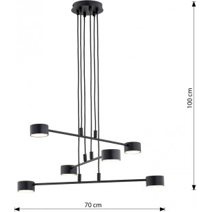 Lampa wisząca 6 punktowa Modus 70cm czarna Emibig