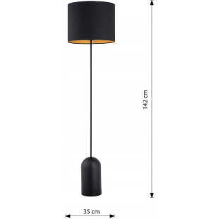 Lampa podłogowa z abażurem Aspen czarny / złoty Emibig