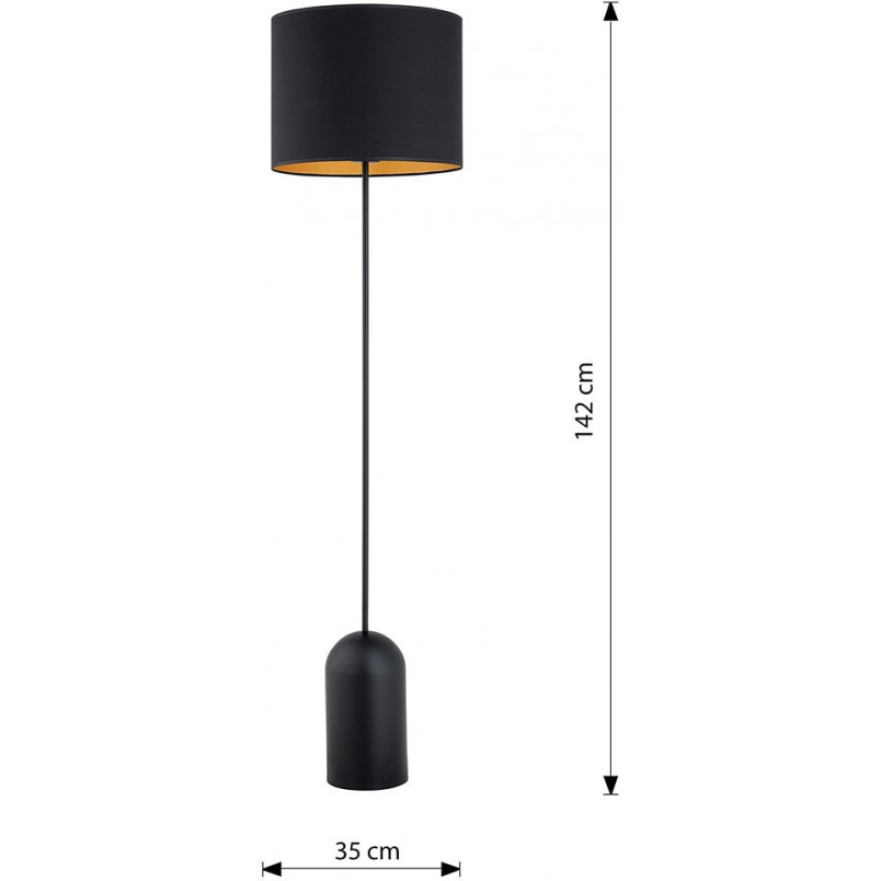 Lampa podłogowa z abażurem Aspen czarny / złoty Emibig
