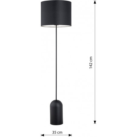 Lampa podłogowa z abażurem Aspen czarny / biały Emibig