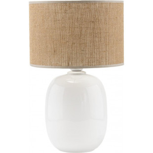 Lampa stołowa szklana podstawa z abażurem Melody 30cm biały / juta TK Lighting