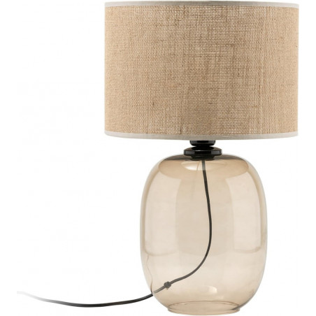 Lampa stołowa szklana podstawa z abażurem Melody 30cm bursztynowy / juta TK Lighting