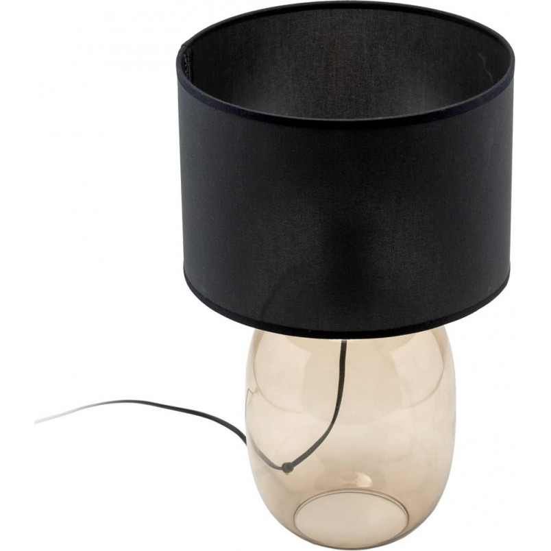 Lampa stołowa szklana podstawa z abażurem Melody 30cm bursztynowy / czarny TK Lighting