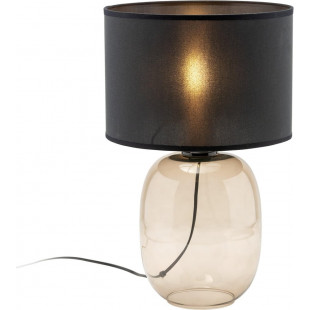 Lampa stołowa szklana podstawa z abażurem Melody 30cm bursztynowy / czarny TK Lighting