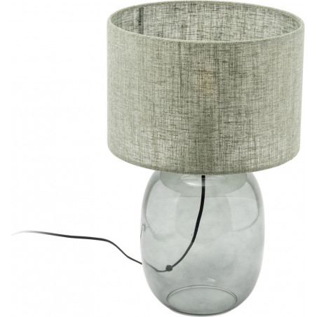 Lampa stołowa szklana podstawa z abażurem Melody 30cm grafit / zielony TK Lighting
