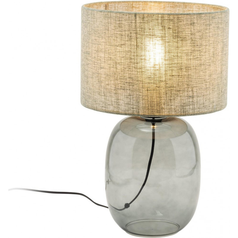 Lampa stołowa szklana podstawa z abażurem Melody 30cm grafit / zielony TK Lighting