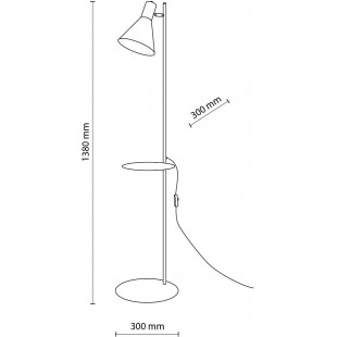 Lampa podłogowa ze stolikiem Jump 138cm czarna TK Lighting