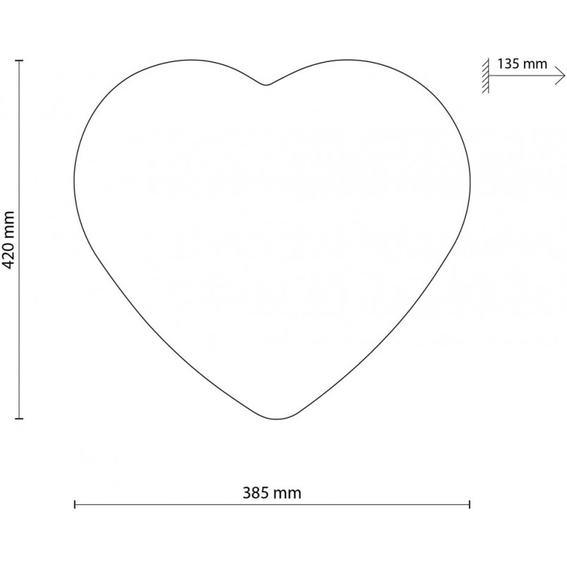 Plafon dziecięcy w kształcie serca Heart 38,5x42cm szary TK Lighting