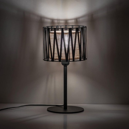 Lampka nocna z abażurem Harmony Nature brązowy / czarny TK Lighting
