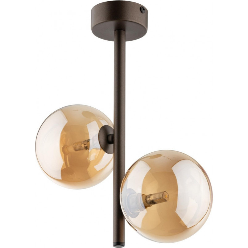 Lampa sufitowa 2 szklane kule Estera Brown 27cm bursztynowy / brąz TK Lighting