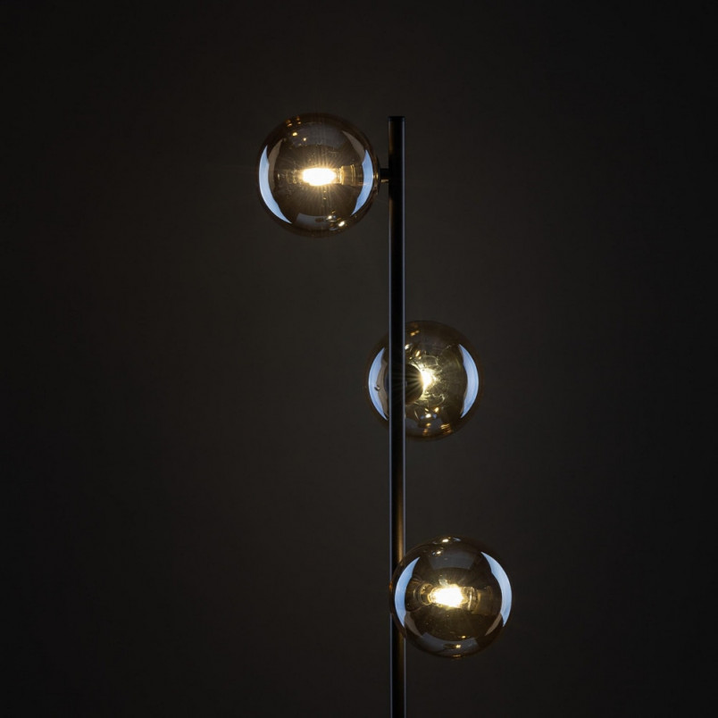 Lampa podłogowa 3 szklane kule Estera Brown bursztynowy / brąz TK Lighting