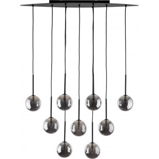 Lampa wisząca 9 szklanych kul na listwie Estera 116cm grafit / czarny TK Lighting