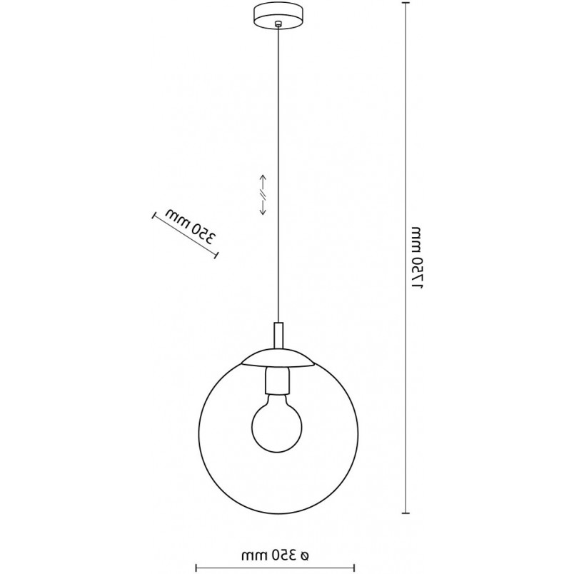 Lampa wisząca szklana kula Esme 35cm grafitowa TK Lighting