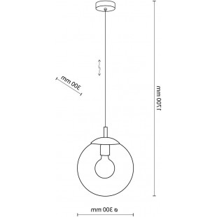 Lampa wisząca szklana kula Esme 30cm grafitowa TK Lighting