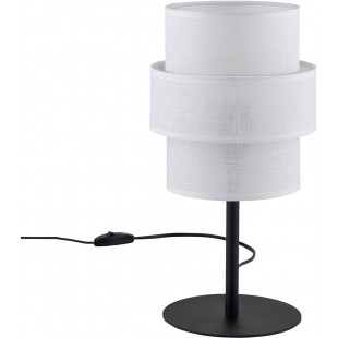 Lampa stołowa z abażurem Calisto White biały / czarny TK Lighting