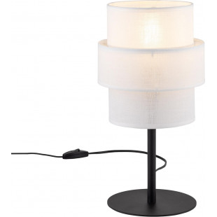 Lampa stołowa z abażurem Calisto White biały / czarny TK Lighting
