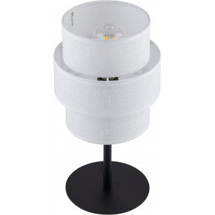 Lampa stołowa z abażurem Calisto White biały / czarny Lighting
