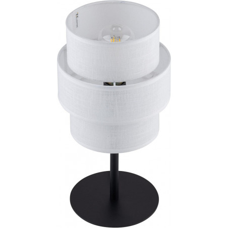 Lampa stołowa z abażurem Calisto White biały / czarny Lighting