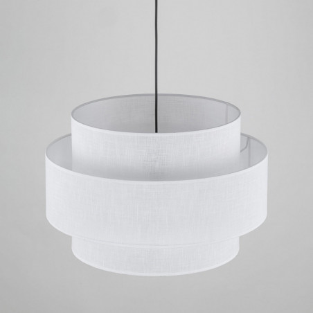 Lampa wisząca z abażurem Calisto White 50cm biały / czarny Lighting